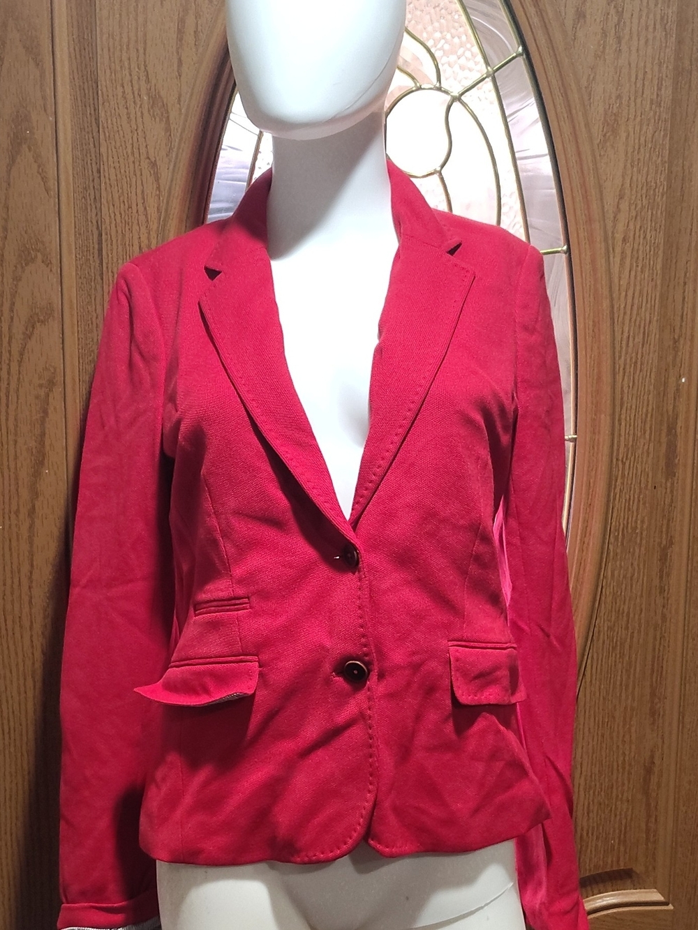 Tommy Hilfiger Red Single-Breasted Tailored Blazer